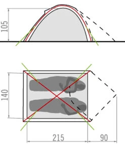 Vaude Campo Compact -Camping im Freien campo2com Masse